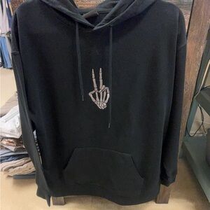 Zumiez Empyre Skeleton Hand Peace Sign Hoodie Large Unisex